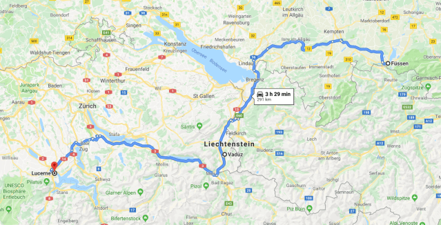 Füssen to Lucerne