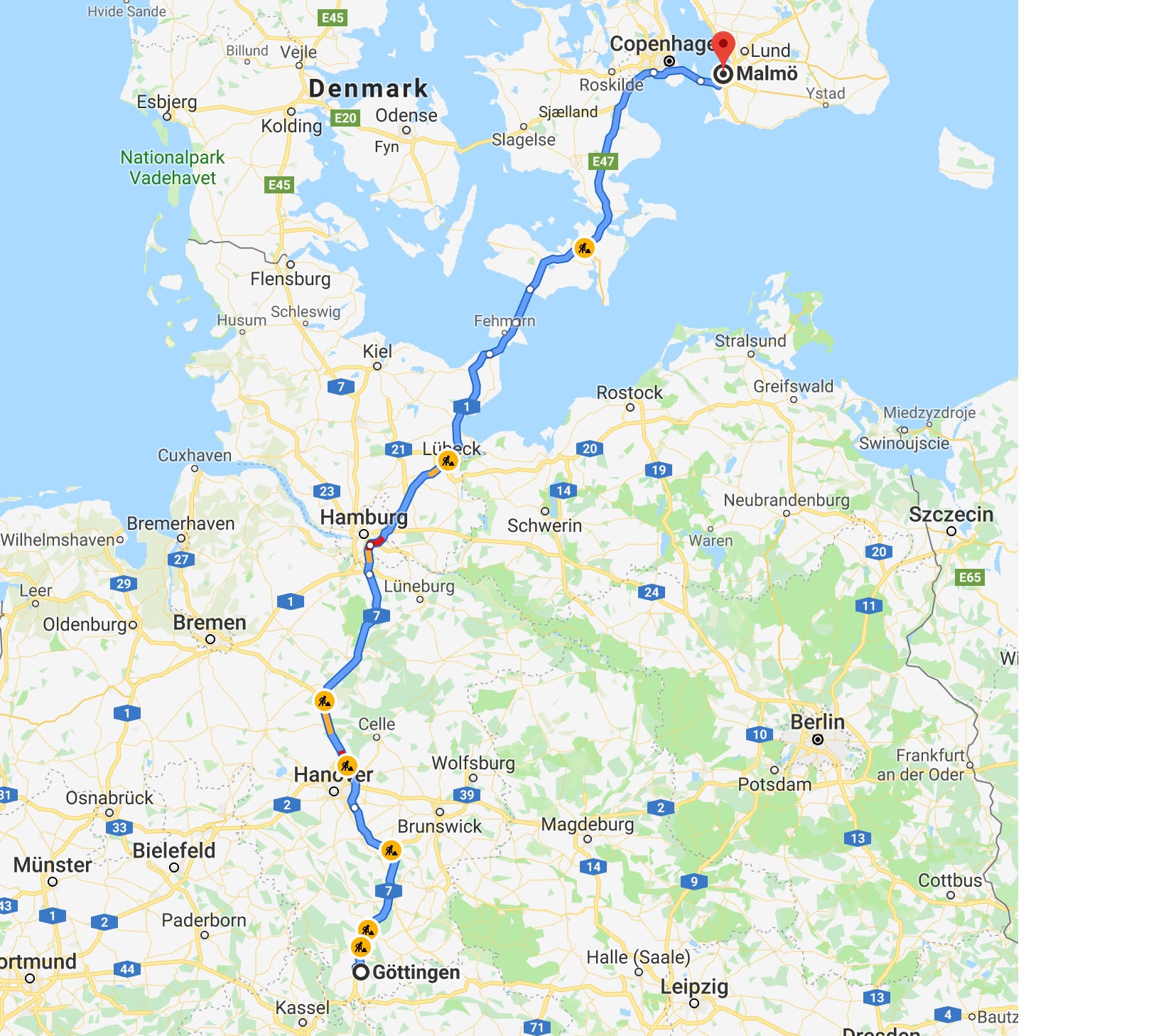 Göttingen to Malmö